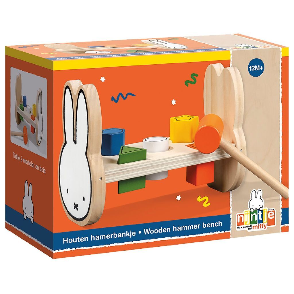 Bambolino Toys houten speelgoed hamerbankje Nijntje - peuter kleuter educatief speelgoed