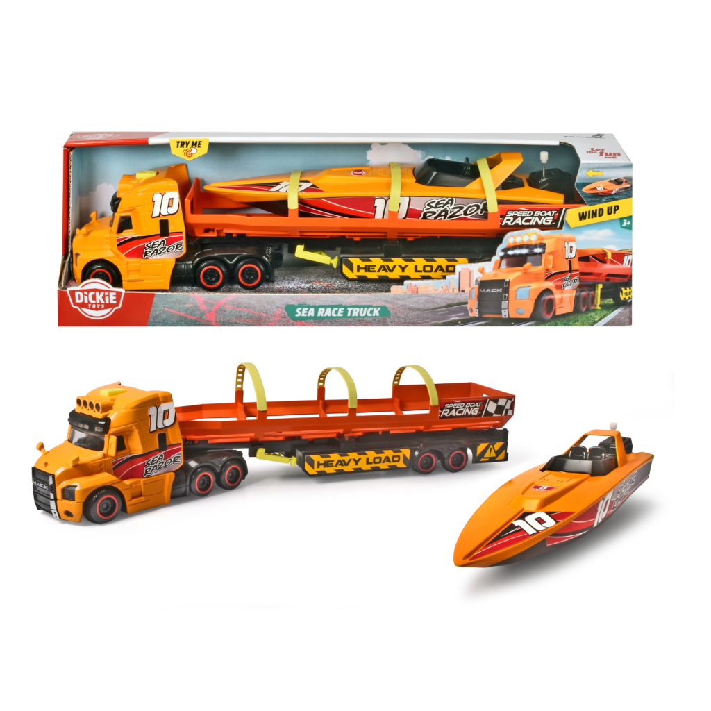 Dickie Toys Vrachtwagen met Oplegger + Boot