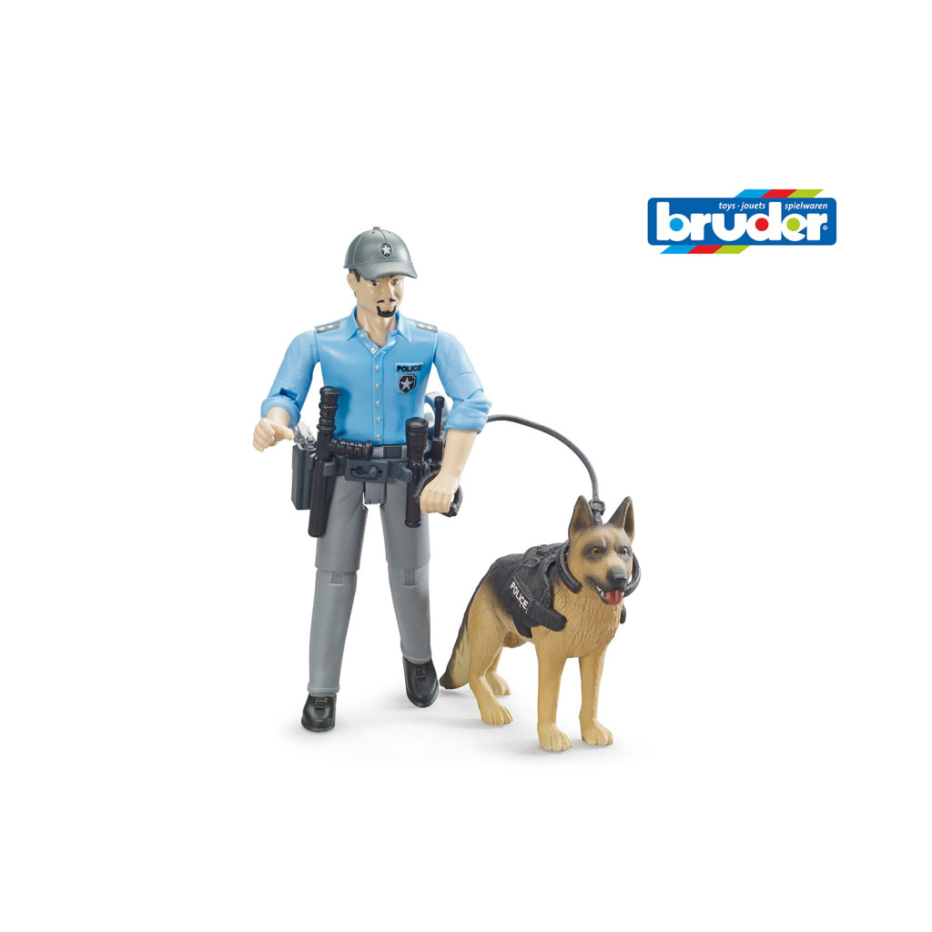 Bruder 62150 BWorld Politieman met Hond afbeelding