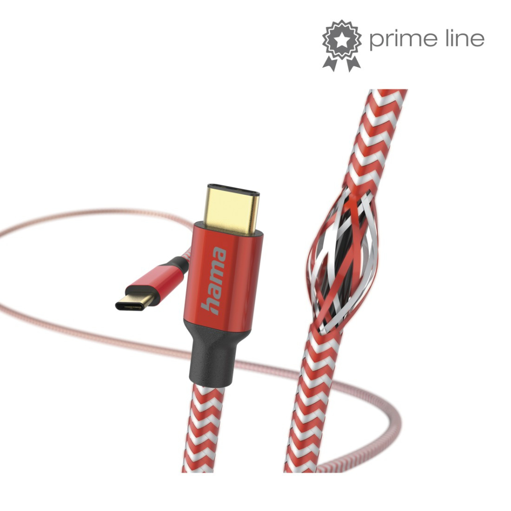 Hama Reflective USB-kabel 1,5 m USB 2.0 USB C Rood