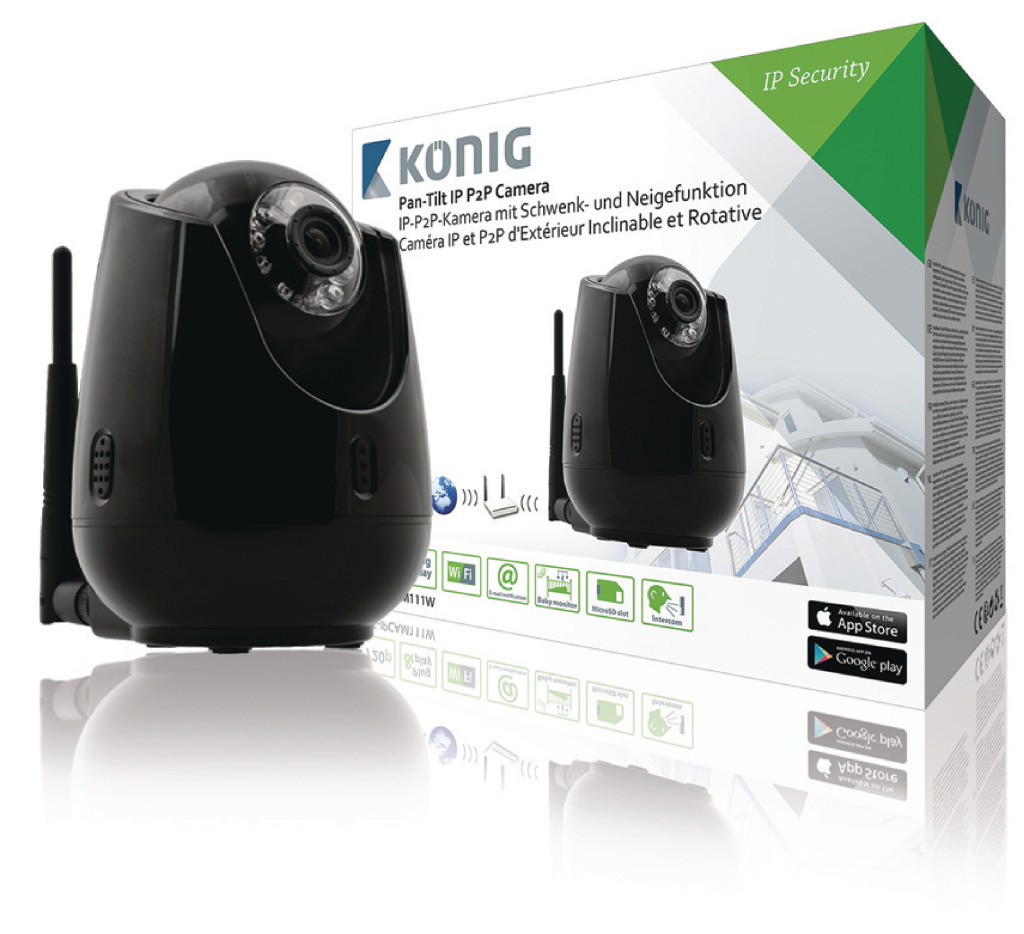 König SAS-IPCAM111B Hd Pan-tilt Ip Camera Binnen 720p Zwart