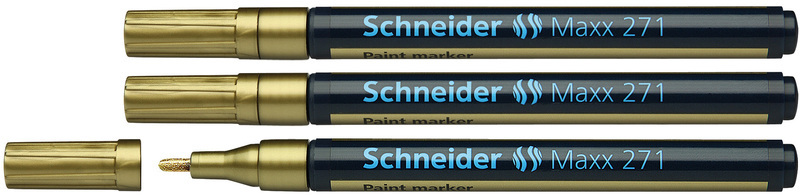 Schneider lakmarker - Maxx 271 - 1-2 mm - goud - 3 stuks - S-127153-3