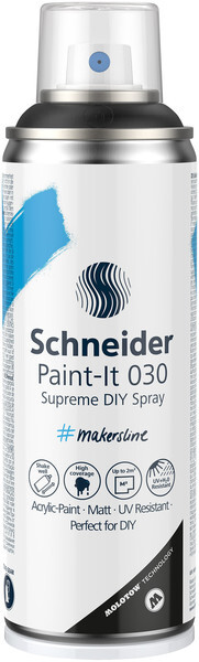 Schneider spuitbus verf - Paint-it 030 - DIY spuitverf - acrylverf - 200ml - zwart - S-ML03050001
