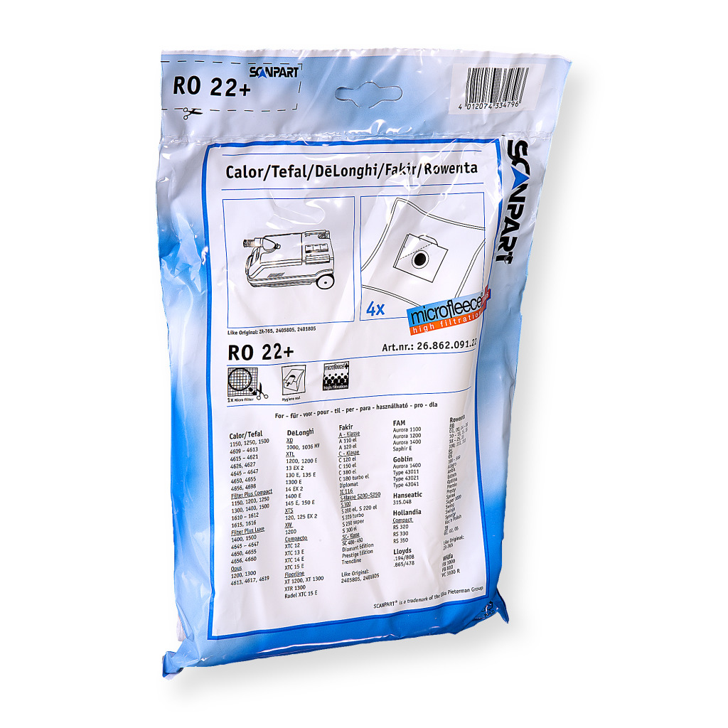 Scanpart Ro22 en Microfleese Stofzak Rowenta Rb01-33 Micro afbeelding