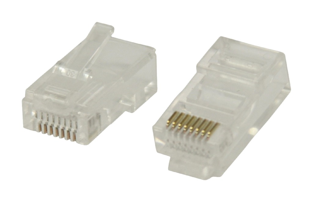 Connector RJ45 Solid UTP CAT5 Male PVC Transparant