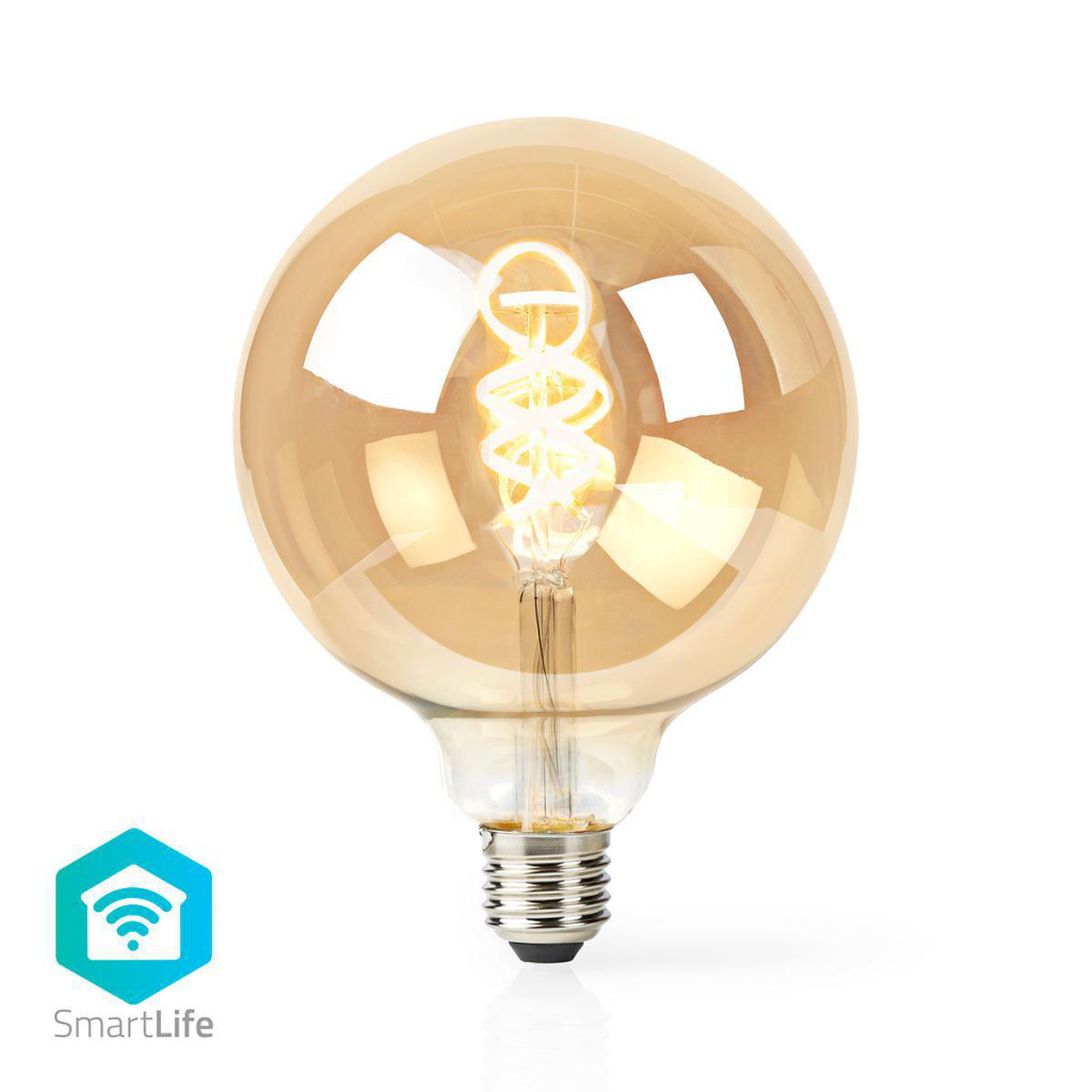 Nedis WIFILT10GDG125 Wi-fi Warm Tot Koel Wit Led Filamentlampgedraaid E27 G125 5,5 W 350 Lm afbeelding