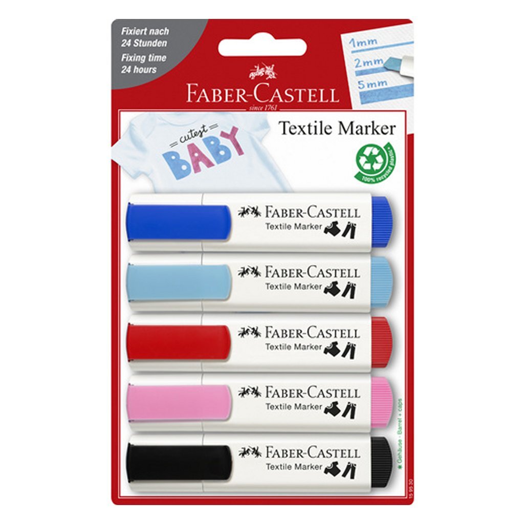 Faber Castell FC-159530 Textielmarkers Baby 5 Stuks afbeelding