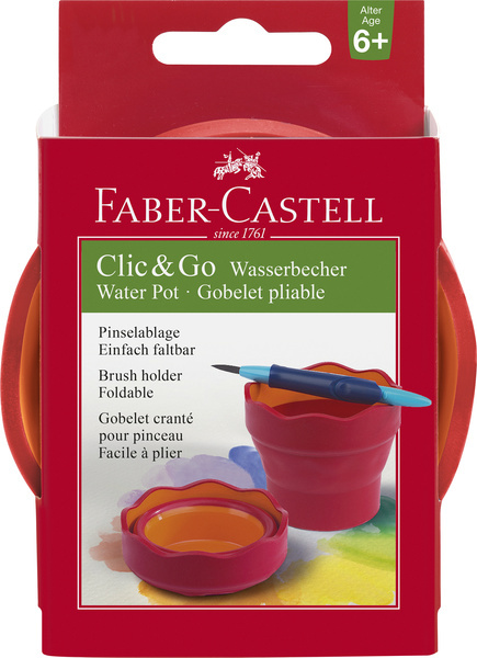 Faber Castell FC-181517 Watercup Clic & Go Roze/Oranje afbeelding