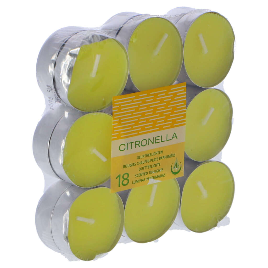 Geurtheelichten Citronella 4 uur 18 Stuks