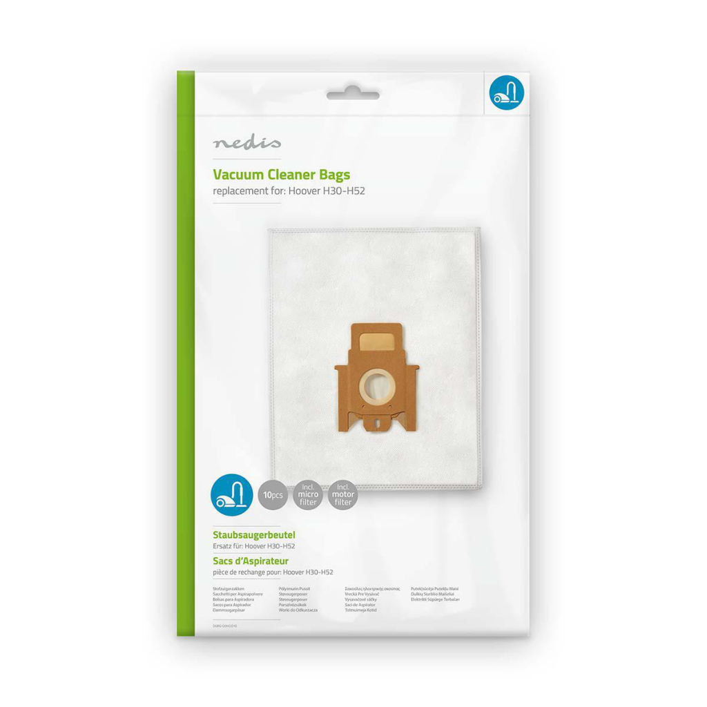 Nedis DUBG120HOO10 Stofzuigerzak 10 Stuks Meest Verkocht Voor: Hoover H30-h52 Wit afbeelding