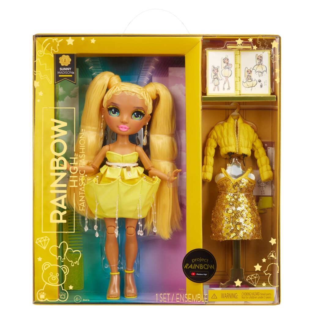 Rainbow High Fantastic Fashion Doll - Sunny Madison - Geel - Modepop