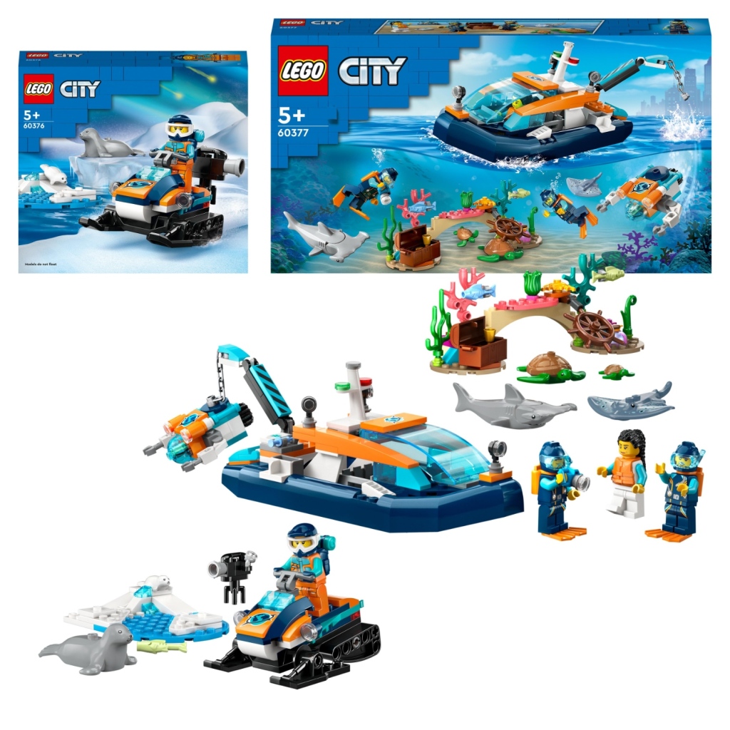 LEGO City Bundel: Sneeuwscooter voor poolonderzoek + Verkenningsduikboot Speelgoed - 66768