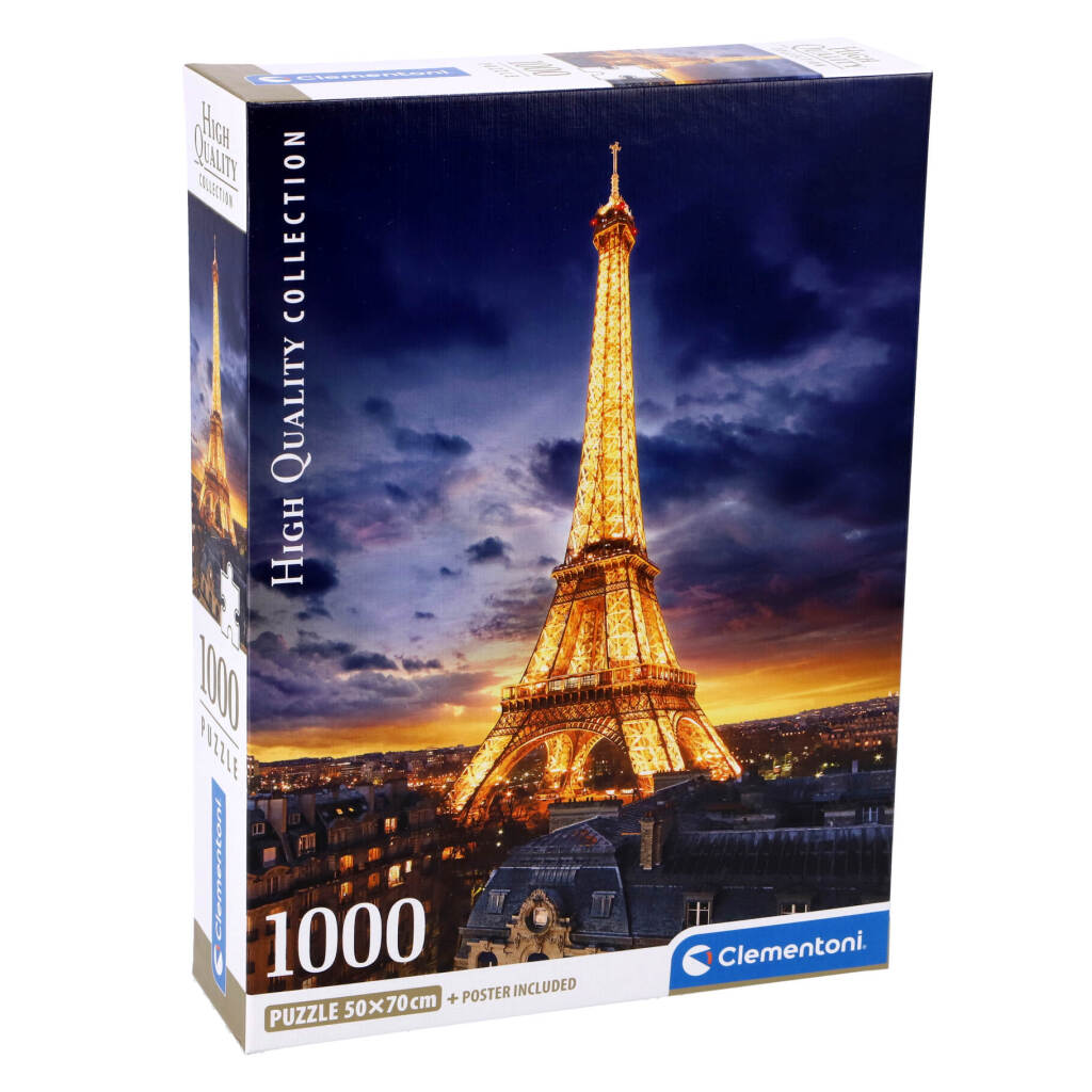 Clementoni - Puzzel 1000 Stukjes High Quality Collection - Tour Eiffel, Puzzel Voor Volwassenen en Kinderen, 14-99 jaar, 39703 COMPACT BOX