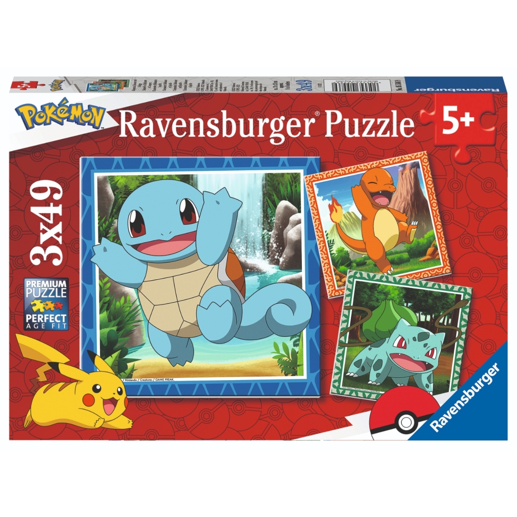 Ravensburger Puzzel Pokémon 3x49 Stukjes afbeelding