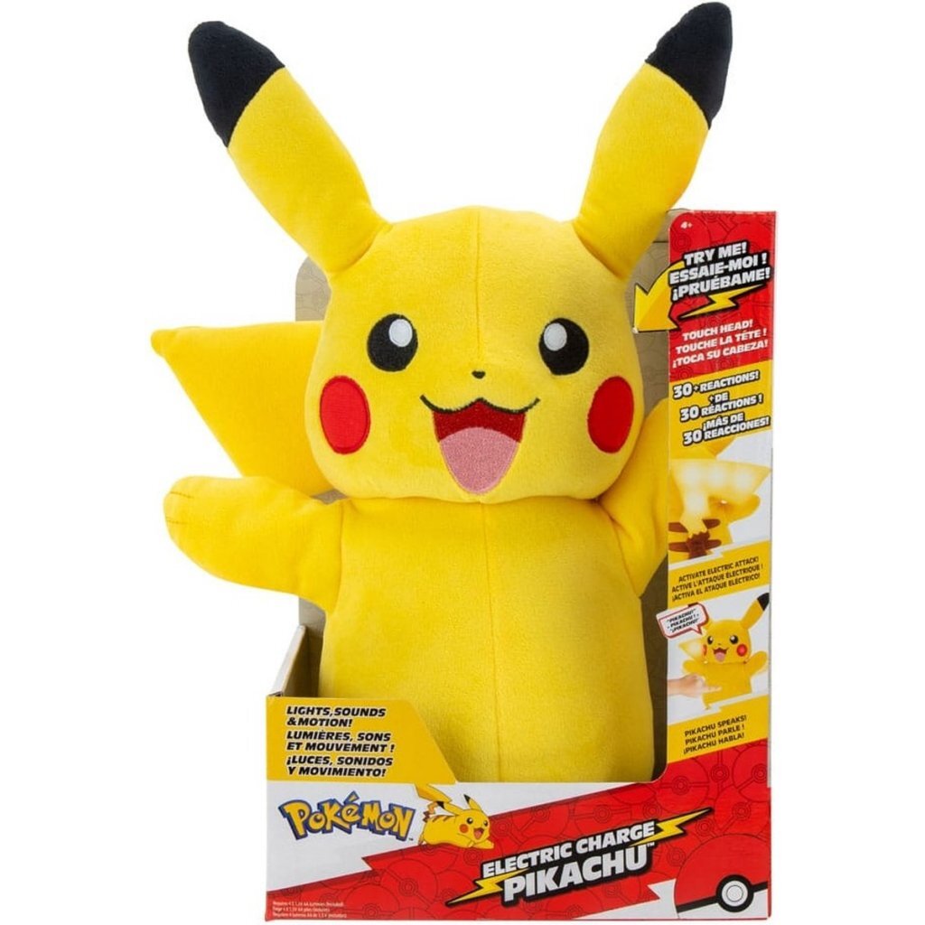 Pokémon Pikachu Knuffel 28 cm + Licht en Geluid