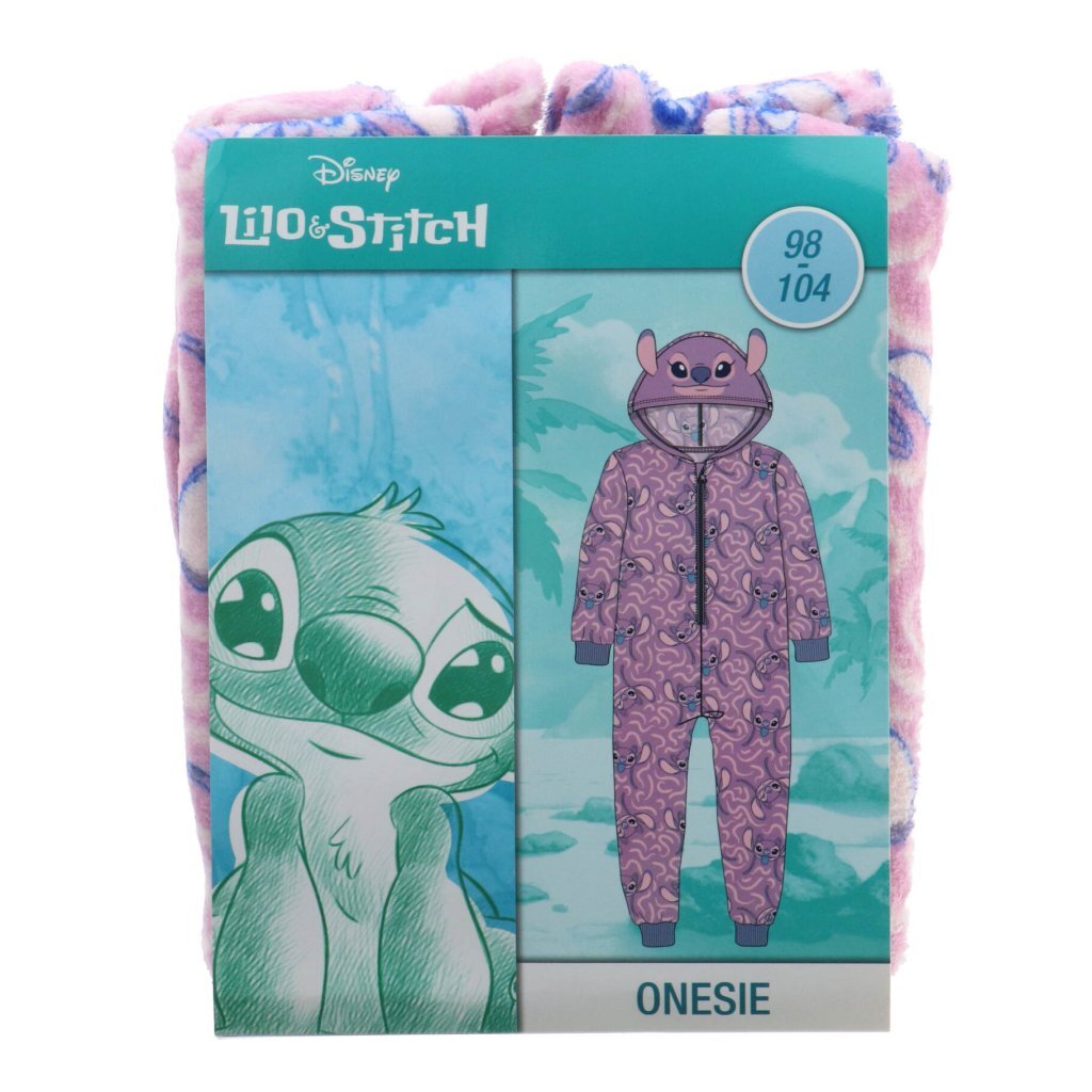 Lilo & Stitch Coral-Fleece Onesie - Kinderen - Roze - Maat 98/104