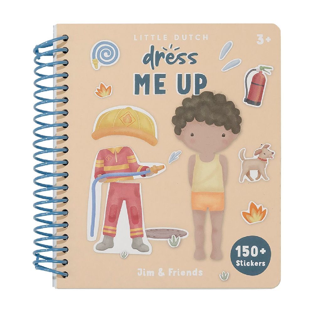 Little Dutch sticker- en aankleedboek Dress me up Jim & Friends - Bambolino Toys