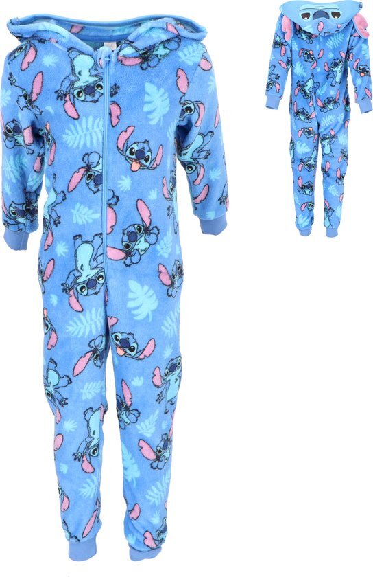 Lilo & Stitch Coral-Fleece Onesie - Kinderen - Blauw - Maat 98/104