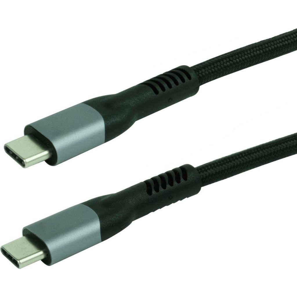 Scanpart USB C laad en data kabel 1 meter - USB 2.0 - Ondersteunt tot 5A of 100W - 10 Gbps - 4K@60Hz - Zwart - Universeel