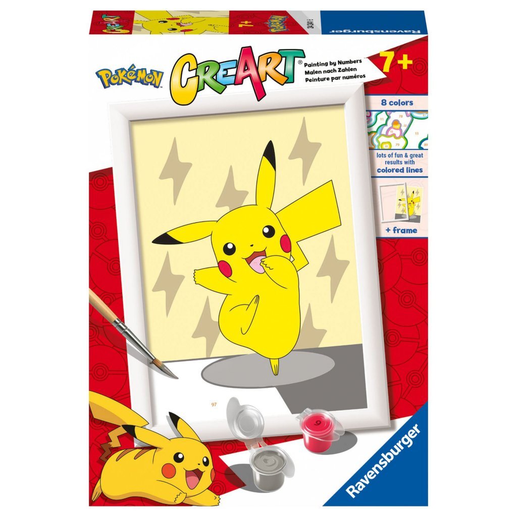 Ravensburger CreArt Schilderen op Nummer Pokémon Pikachu afbeelding