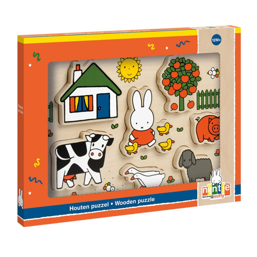 Nijntje houten puzzel, vormenpuzzel - educatief speelgoed - peuter, kleuter - Bambolino Toys