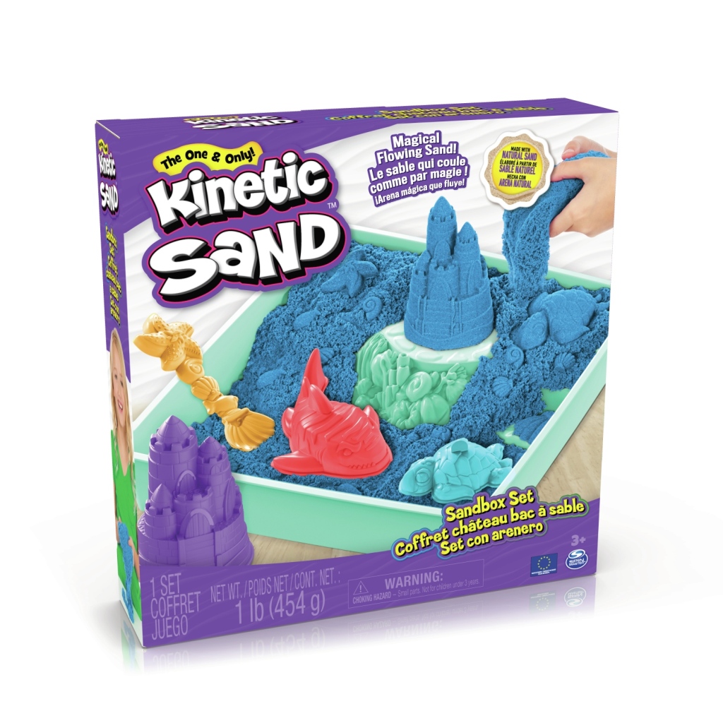 Kinetic Sand - Zandbak-set met 454 g speelzand 4 vormen en gereedschap - Sensorisch speelgoed - stijlen kunnen variëren
