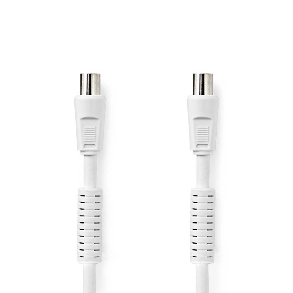 Nedis CSGL40020WT20 Coaxkabel Iec (coax) Male Iec (coax) Female Vernikkeld 120 Db 75 Ohm Viervoudig Afgeschermd 2.00 M Rond Pvc Wit Label afbeelding