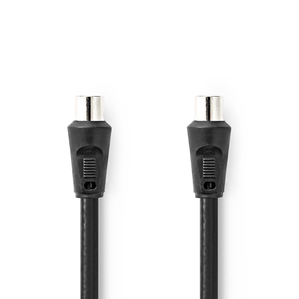 Nedis CSGL40200BK15 Coaxkabel Iec (coax) Male Iec (coax) Male Vernikkeld 90 Db 75 Ohm Dubbel Afgeschermd 1.50 M Rond Pvc Zwart Label afbeelding