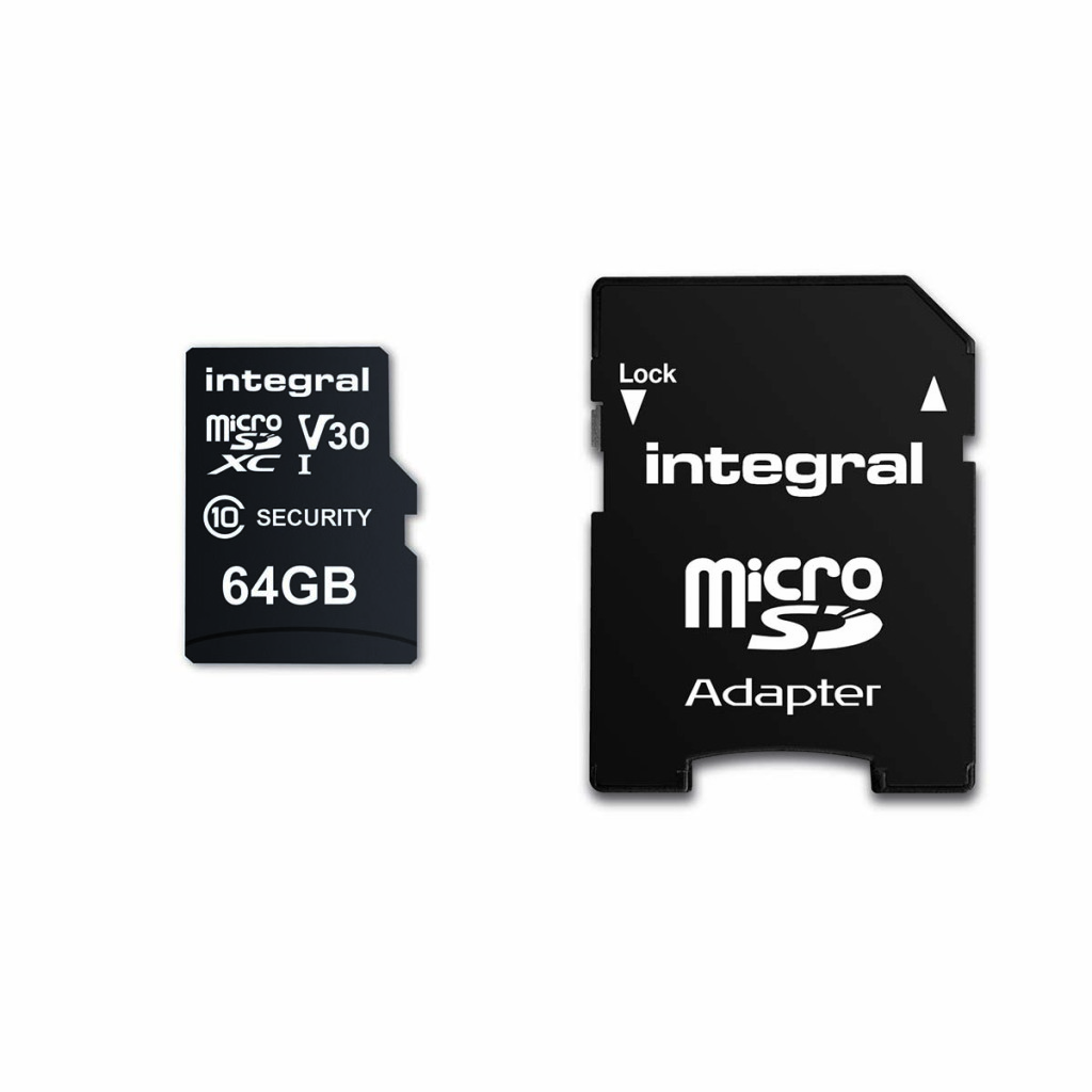 Integral INMSDX64G10SEC 64 Gb Security Camera Microsd-kaart Voor Dash Cams, Home Cams, Cctv, Body Cams & Drones afbeelding