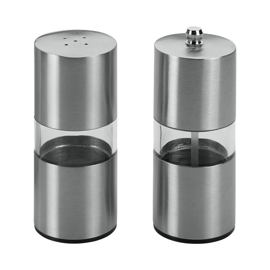 Metaltex Zoutvaatje + Pepermolen 13 cm RVS/Acryl afbeelding