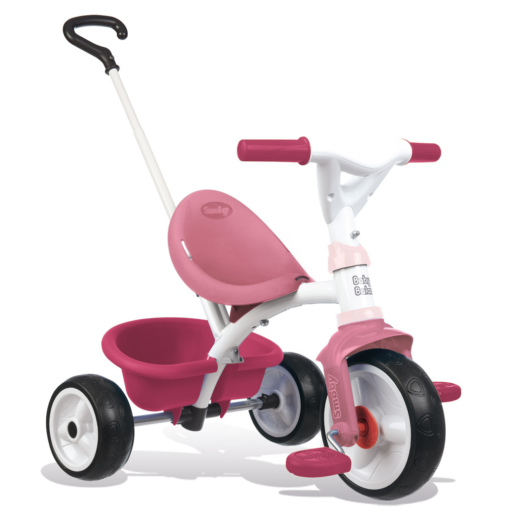 Smoby Baby Balade Driewieler met Fluisterbanden Roze/Wit