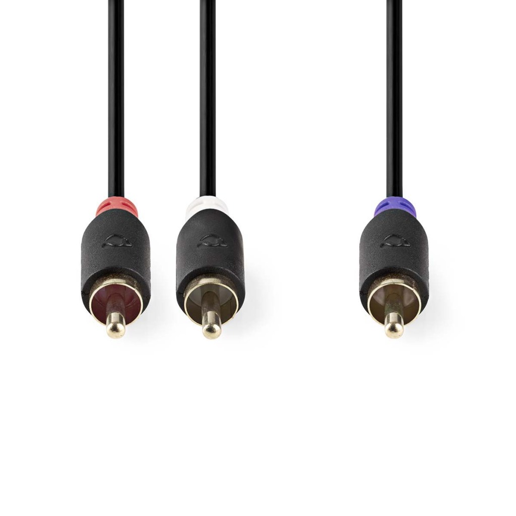 Nedis CABW24000AT30 Subwoofer-kabel Rca Male 2x Rca Male Verguld 3.00 M Rond 4.0 Mm Antraciet Doos afbeelding