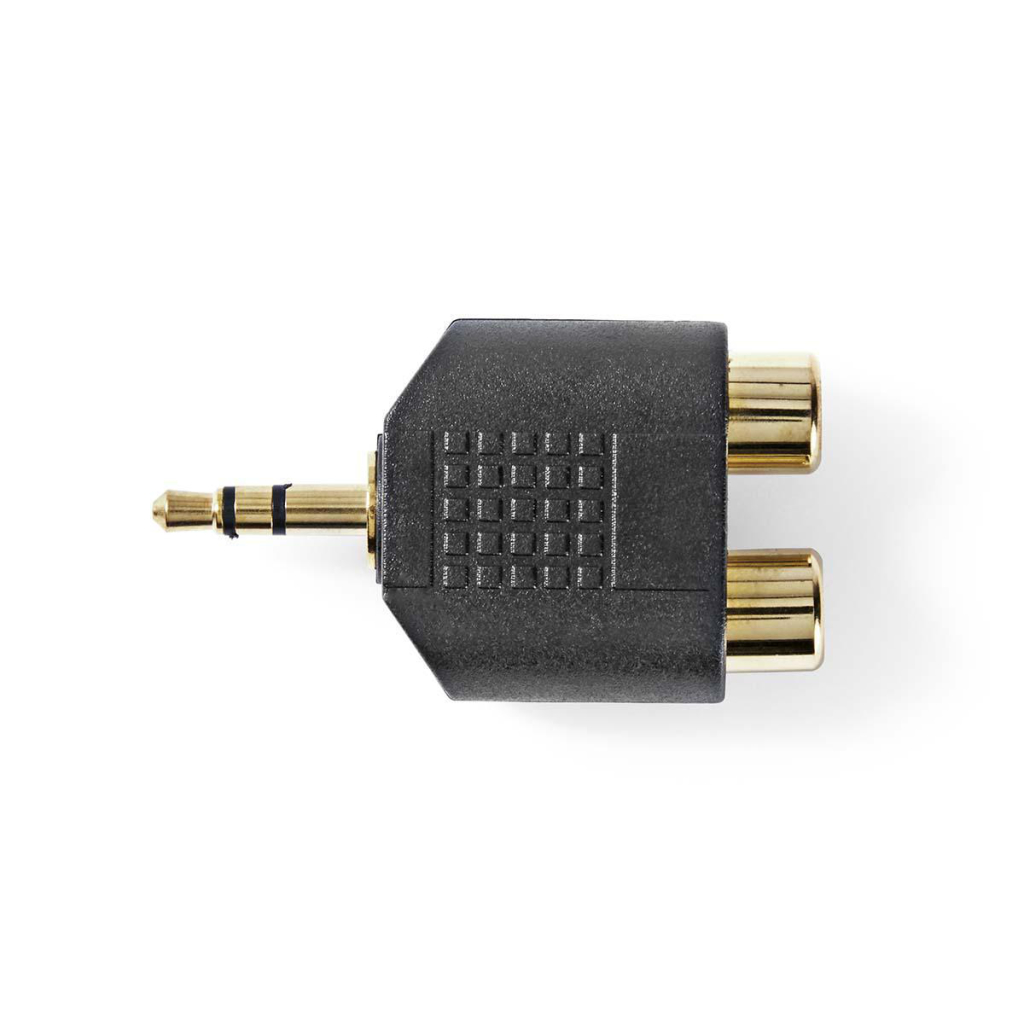 Nedis CAGP22940BKG Stereo Audioadapter 3,5 Mm Male - 2x Rca Female 10 Stuks Zwart
