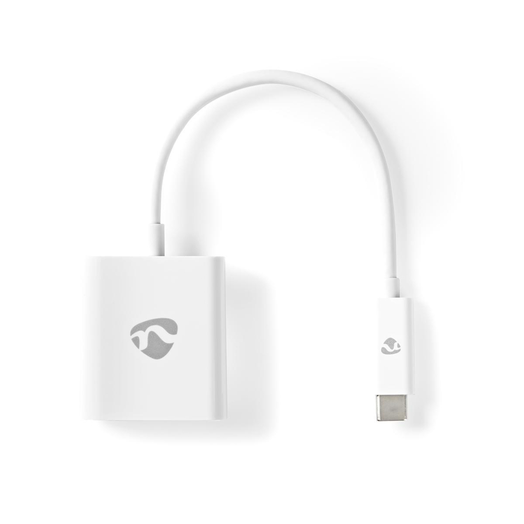 Nedis CCGP64851WT02 Usb-adapter Usb 3.2 Gen 1 Usb Type-c™ Male Vga Female 15p 5 Gbps 0.20 M Rond Vernikkeld Pvc Wit Polybag