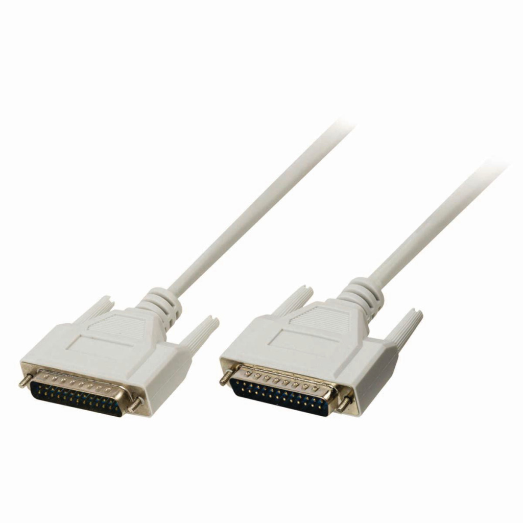 Nedis CCGP52100IV10 Seriële Kabel D-sub 25-pins Male - D-sub 25-pins Male 1,0 M Ivoor