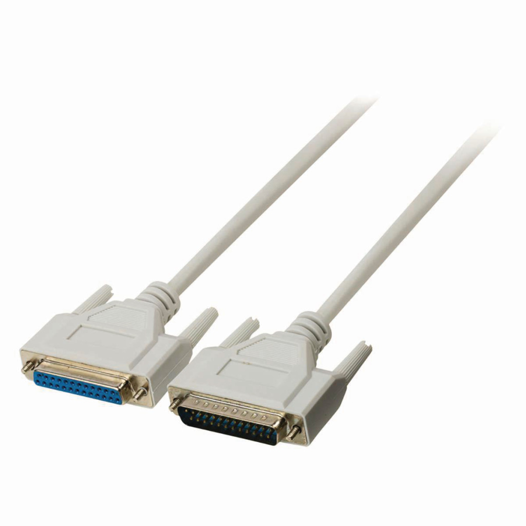 Nedis CCGP52110IV50 Seriële Kabel D-sub 25-pins Male - D-sub 25-pins Female 5,0 M Ivoor