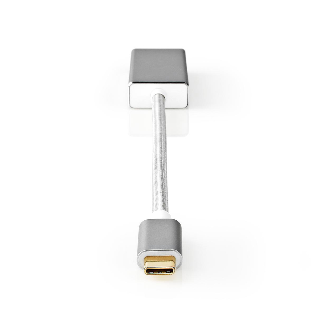 Nedis CCTB64550AL02 Usb-adapter Usb 3.2 Gen 1 Usb-c™ Male Mini Displayport 5 Gbps 0.20 M Rond Verguld Gebreid / Nylon Zilver Cover Window Box