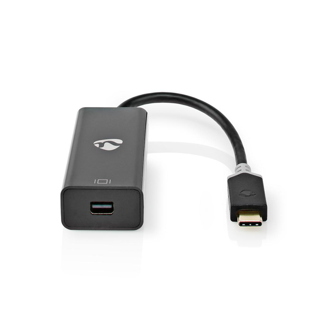 Nedis CCBW64452AT02 Usb-adapter Usb 3.2 Gen 1 Usb Type-c™ Male Mini Displayport 0.20 M Rond Verguld Pvc Antraciet Window Box
