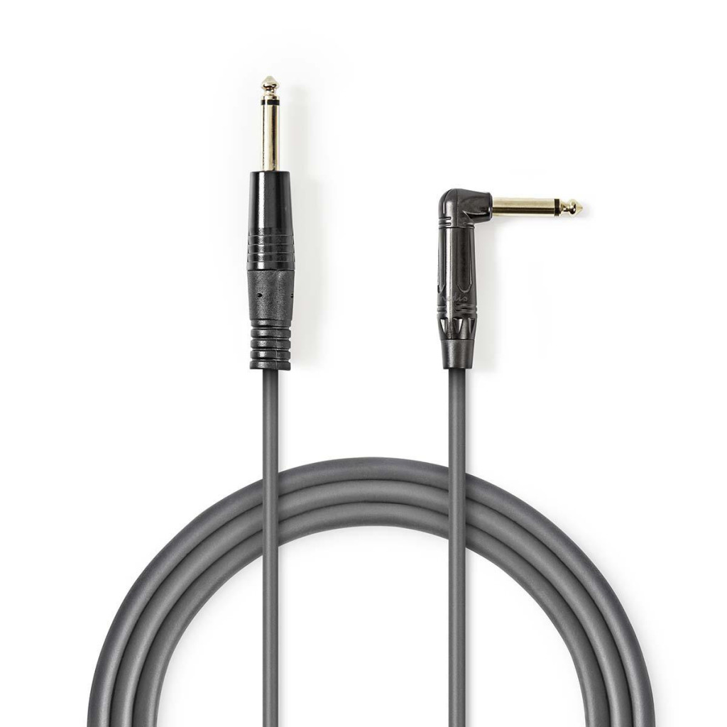 Nedis COTH23005GY15 Ongebalanceerde Audiokabel 6,35 Mm Male - 6,35 Mm Male Haaks 1,5 M Grijs