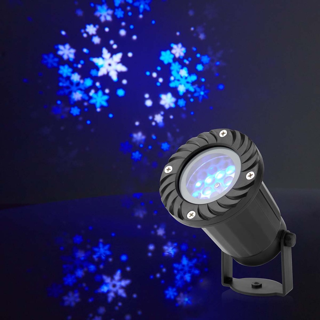 Nedis CLPR1 Decoratieve Verlichting Led Sneeuwvlok Projector Witte En Blauwe Ijskristallen Binnen & Buiten afbeelding