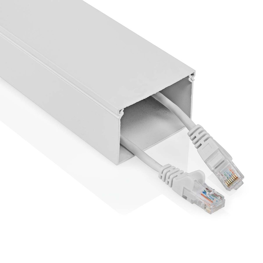 Nedis CMDT6040WT110 Kabelmanagement Buis 1.10 M 1 Stuks Maximale Kabeldikte: 40 Mm Aluminium Wit