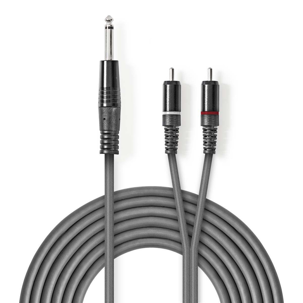 Nedis COTH23300GY15 Stereo Audiokabel 6,35 Mm Male - 2x Rca Male 1,5 M Grijs
