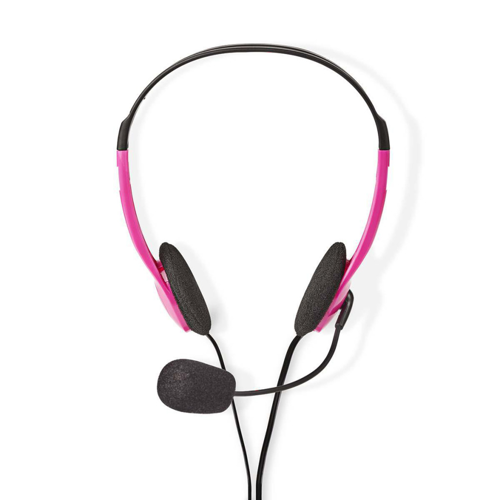 Nedis CHST100PK Pc-headset On-ear 2x 3,5 Mm Connectoren 2,0 M Roze afbeelding
