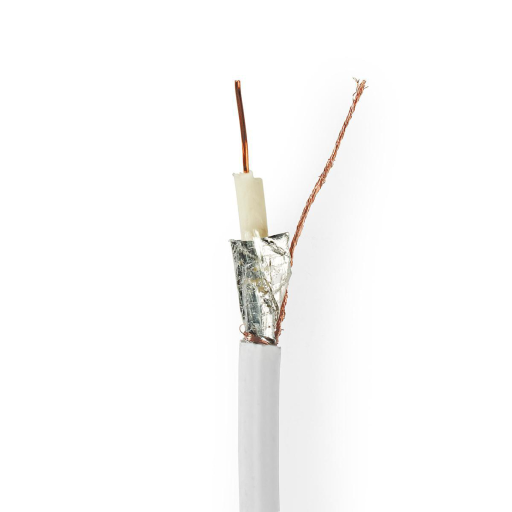 Nedis CSBR4010WT100 Coaxkabel Rg6t 10,0 M Minirol Wit afbeelding