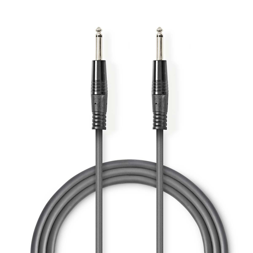 Nedis COTH23000GY15 Mono-audiokabel 6,35 Mm Male 6,35 Mm Male Vernikkeld 1.50 M Rond Pvc