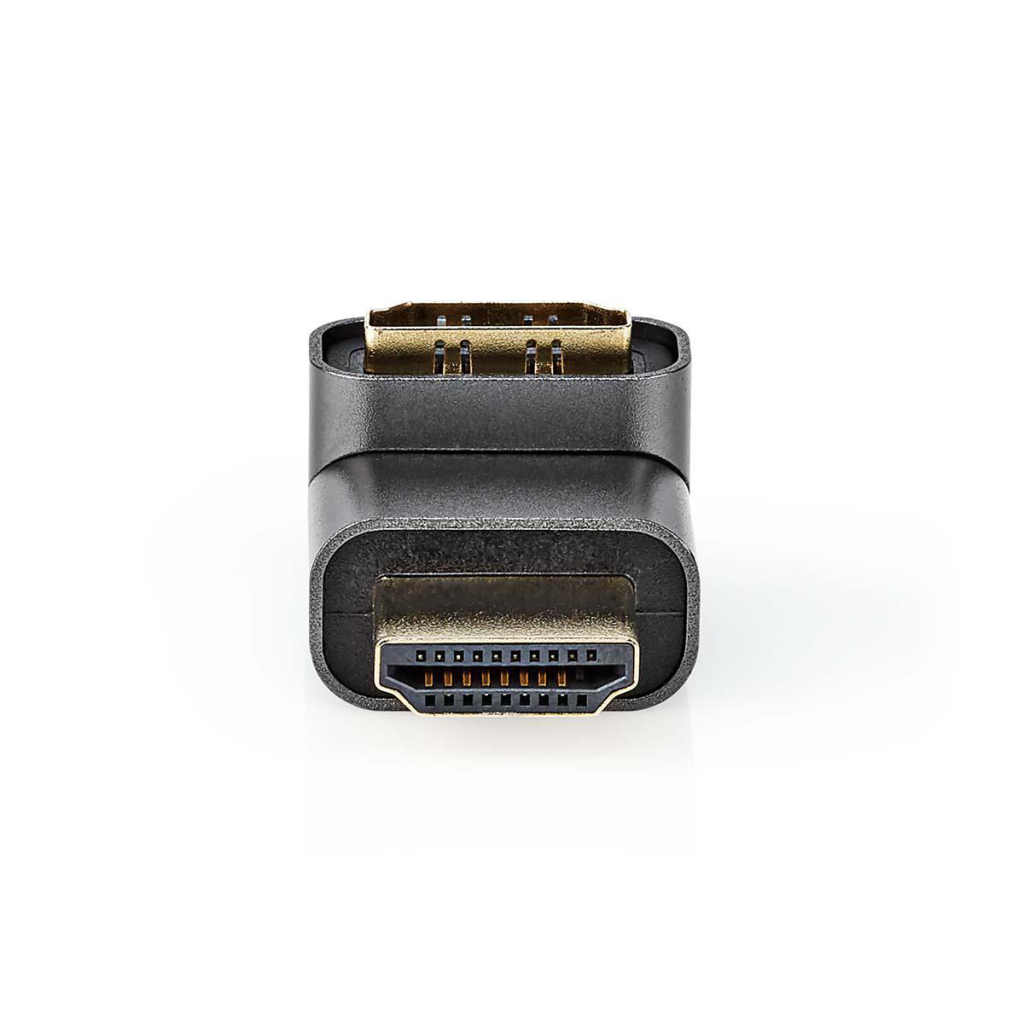 Nedis CVTB34902GY Hdmi™-adapter Hdmi Male / Hdmi™ Connector Hdmi Female / Hdmi™ Output Verguld 270° Gehoekt Aluminium Gunmetal 1 Stuks Cover Window Box