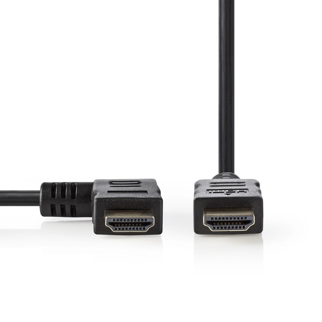Nedis CVGB34250BK15 High Speed Hdmi™-kabel Met Ethernet Hdmi™-connector - Hdmi™-connector Links Haaks 1,5 M Zwart afbeelding