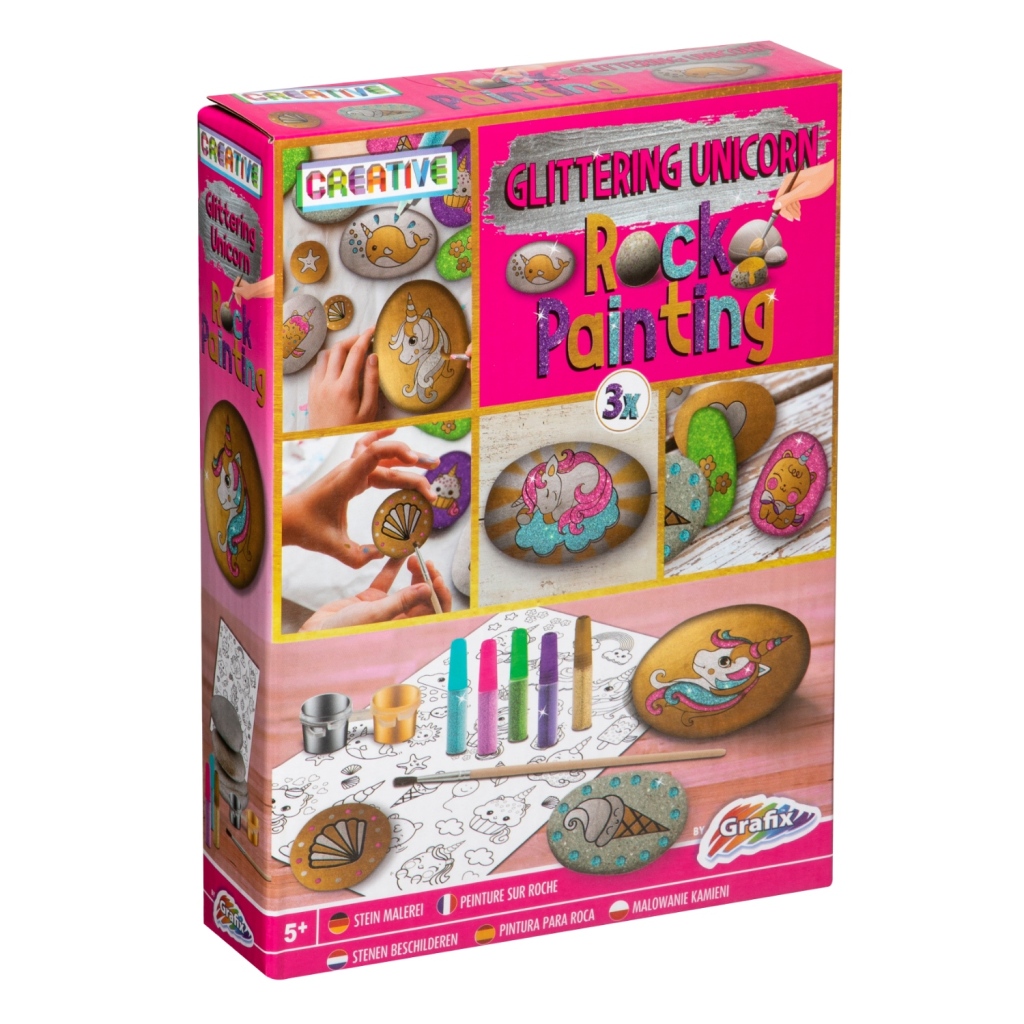 Grafix Stenen Schilderen Glitter Eenhoorn afbeelding