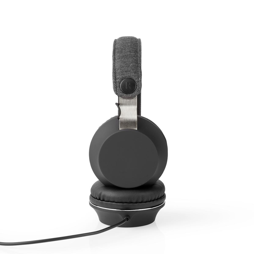 Nedis FSHP100AT Bedrade Koptelefoon Met Geweven Stof Bekleed On-ear Audiokabel 1,2 M Antraciet / Zwart