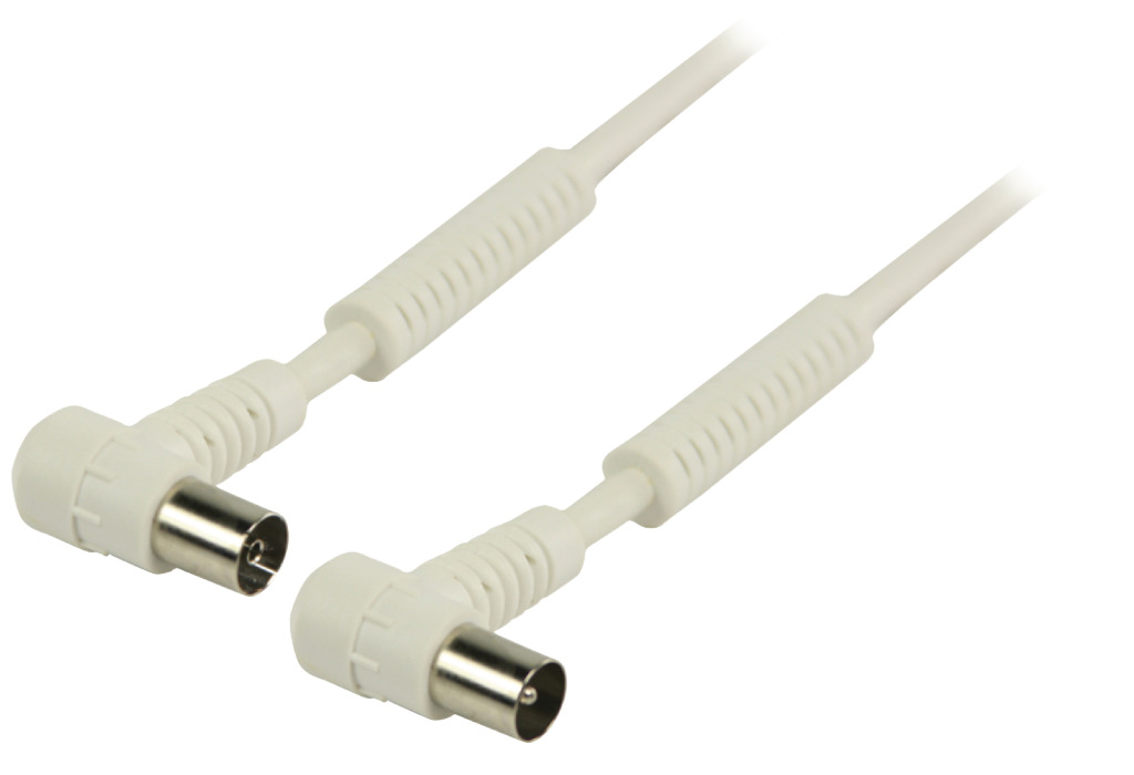Valueline Vlsp40120w250 Coax Antennekabel 120 hz Coax Mannelijk Gehoekt - Coax Vrouwelijk Gehoekt 25,0 M Wit afbeelding